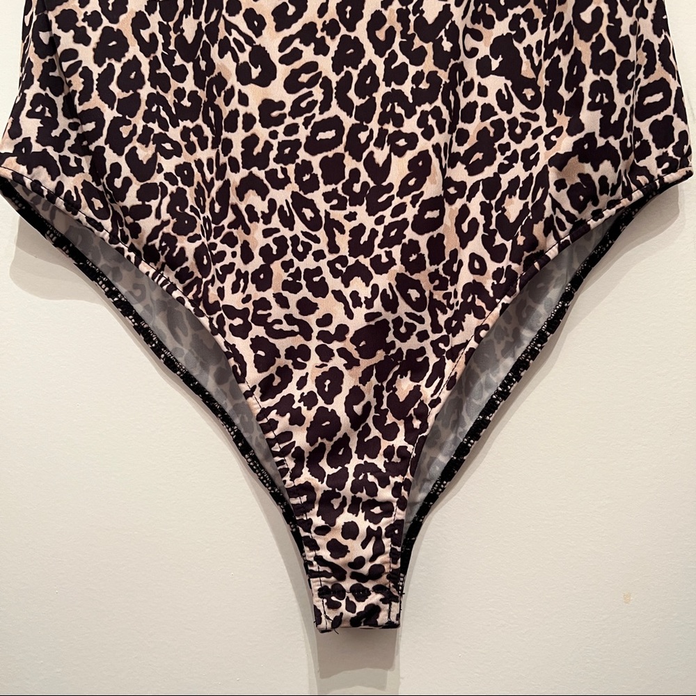 Zara Viral Bodysuit Animal Leopard Print Gem